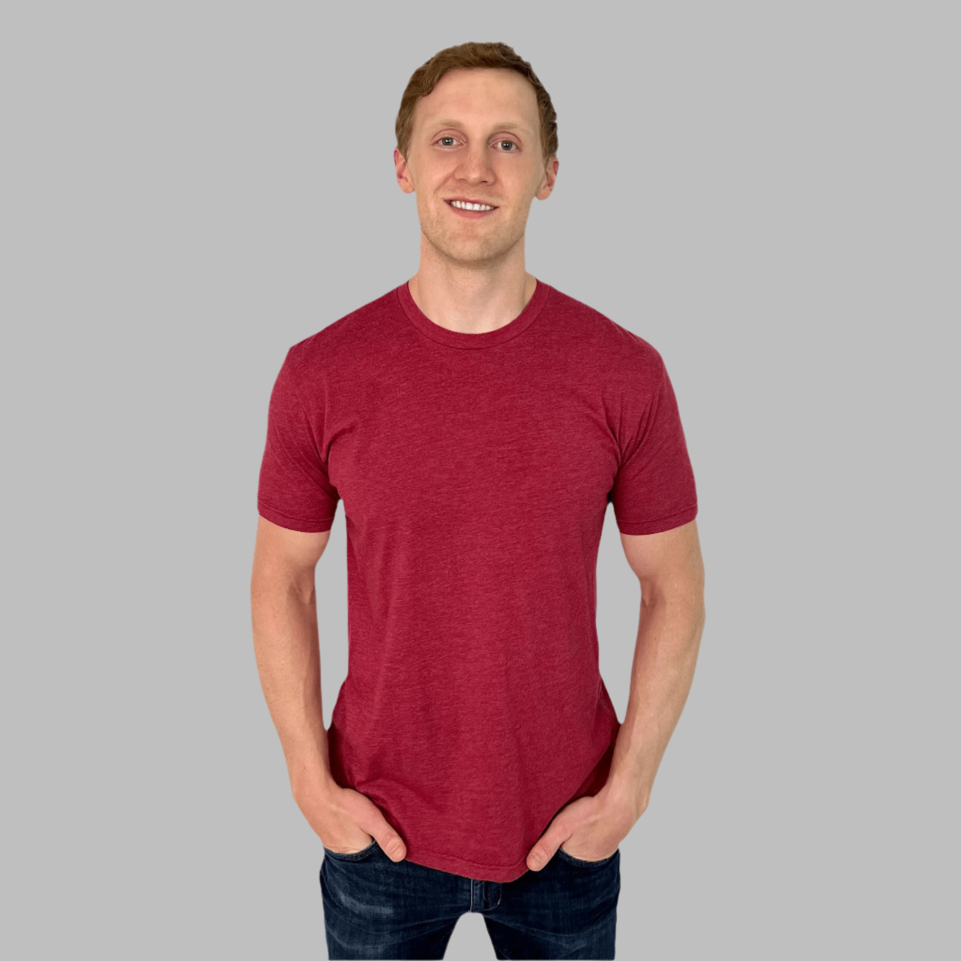 mens red crew neck t-shirt