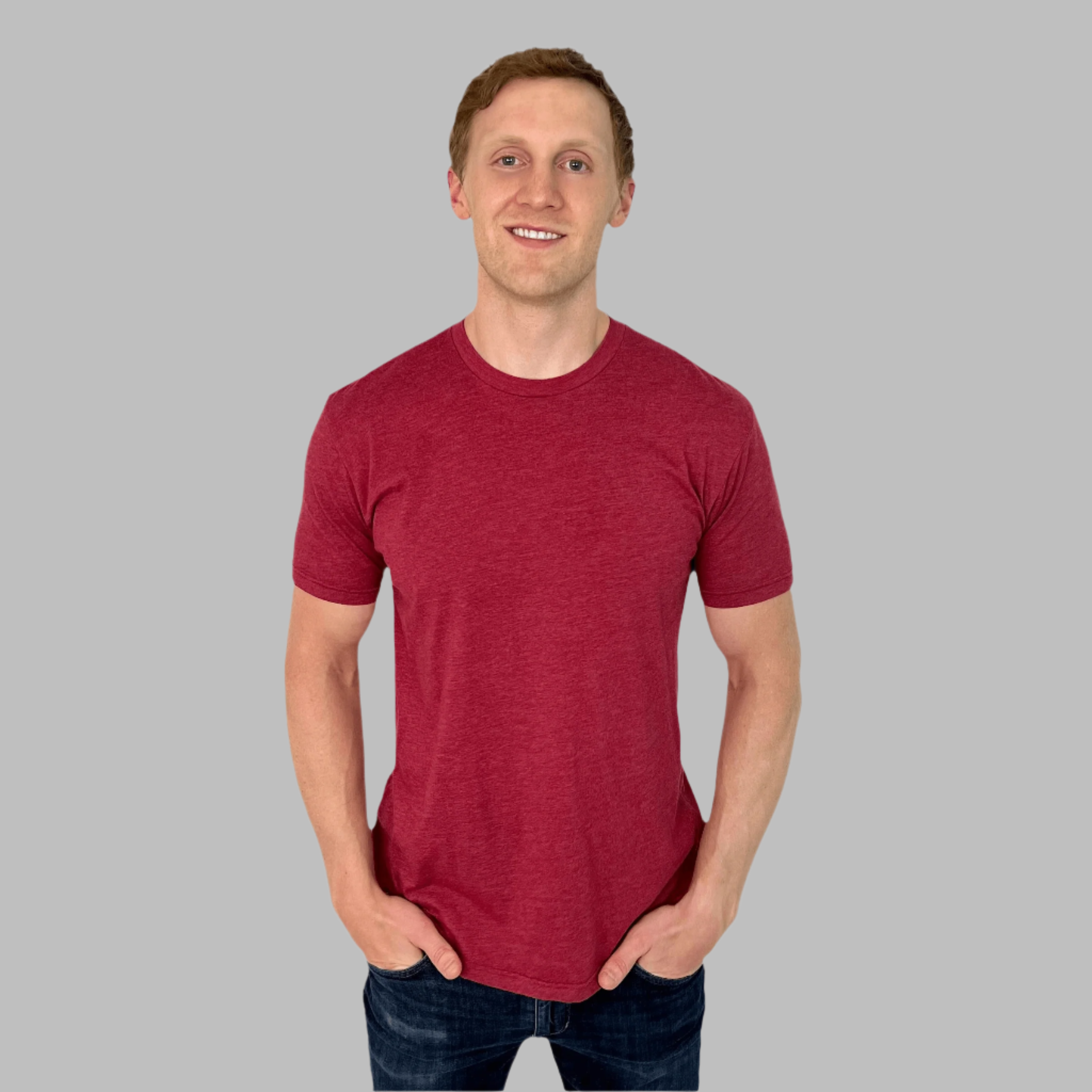 mens red crew neck t-shirt